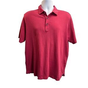 Tommy Bahama Pima Cotton‎ Dark Pink Short Sleeve Island Polo Shirt Mens M EUC